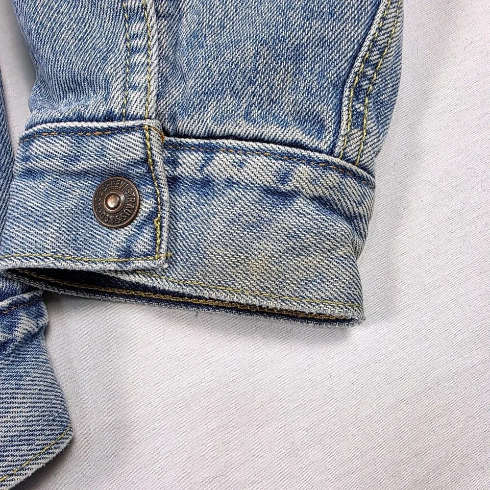 Levi's Vintage Sherpa Lined Denim Trucker Jacket Mens‎ Small Blue Jean Outerwear